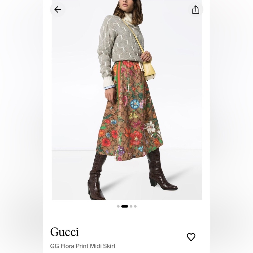 Gucci
GG Flora Print Midi Skirt